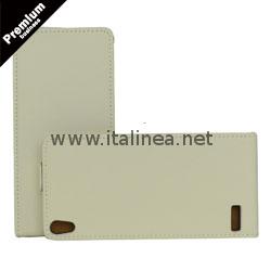 Кожен калъф Huawei Ascend P6 / Premium business / бял