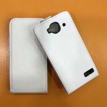 Кожен калъф Alcatel One Touch Idol Mini / 6012 / Flexi - бял