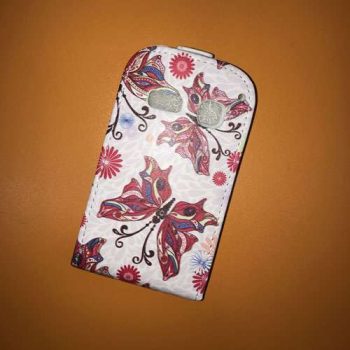 Кожен калъф Alcatel One Touch Pop C3 /4033 / Flexi - пеперуди