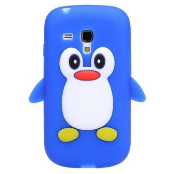 3D Силиконов гръб Samsung S7562 Galaxy S Duos - син пингвин