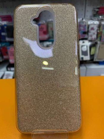 Силиконов гръб с брокат Nokia 8.1 / X7 - златен
