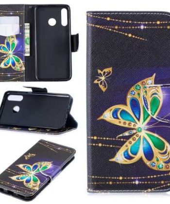 Калъф /book type/ Huawei P30 Lite - златиста пеперуда