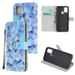 Калъф / book type / Samsung Galaxy M21 - син с пеперуда