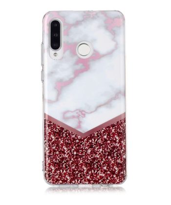 Силиконов гръб Huawei P30 Lite - glitter мрамор