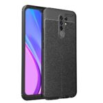 Силиконов гръб Litchi Xiaomi Redmi 9 - черен