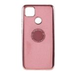 Силиконов гръб с брокат и ринг Xiaomi Redmi 9C - rose-gold