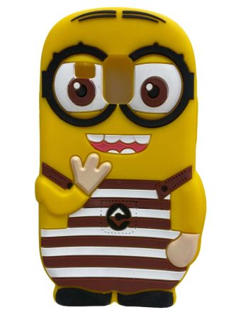 3D Силиконов гръб Samsung i8190 Galaxy S3 mini - миньон кафяв раиран гащеризон