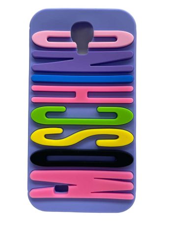 3D Силиконов гръб Samsung i9500 S4 - Moschino лилав