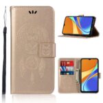 Калъф / book type / Xiaomi Redmi 9C - gold dreamcatcher