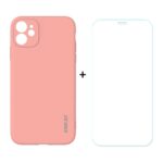 Силиконов гръб ENKAY + стъклен протектор iPhone 11 - розов