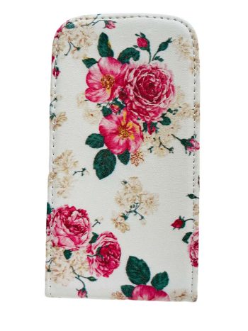 Кожен калъф Flexi Huawei Y511 - бял рози