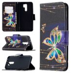 Калъф / book type / Xiaomi Redmi 9 - златиста пеперуда