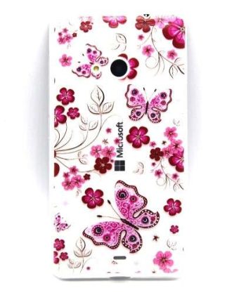 Силиконов гръб Nokia 535 - пеперуди