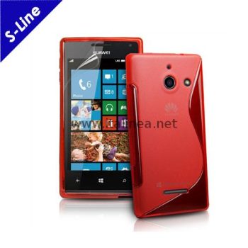 Силиконов TPU S-Line калъф Huawei Ascend W1 - червен