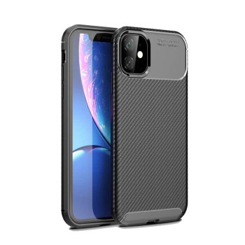 Силиконов гръб Auto Focus Carbon iPhone 11 - черен