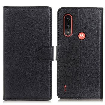 Кожен калъф тефтер / book type / Motorola Moto E7 Power / Moto E7i Power - черен