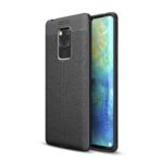Силиконов гръб Litchi Huawei Mate 20 X - черен