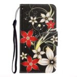 Калъф / book type / Xiaomi Redmi 9A - черен с цветя