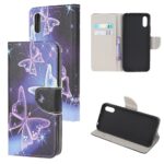Калъф / book type / Xiaomi Redmi 9A - лилави пеперуди