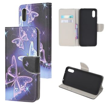 Калъф / book type / Xiaomi Redmi 9A - лилави пеперуди