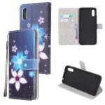 Калъф / book type / Xiaomi Redmi 9A - син с цветя