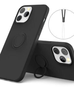 Силиконов калъф гръб Ring Case iPhone 13 Pro - черен