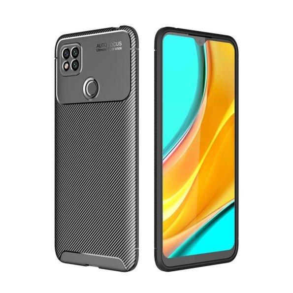 Силиконов калъф гръб Auto Focus Carbon Xiaomi Redmi 9C - черен