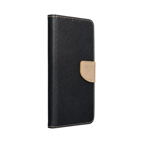 Кожен калъф тефтер / Fancy Book / Xiaomi Redmi Note 10 5G - черен със златно