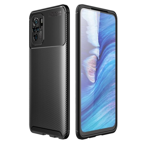 Силиконов калъф гръб Auto Focus Carbon Xiaomi Redmi Note 10 - черен