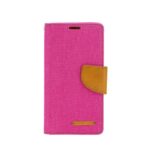 Кожен калъф тефтер / Canvas Book / Xiaomi Redmi Note 10 - розов