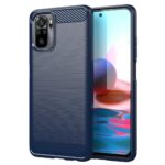 Силиконов калъф гръб Carbon Case Xiaomi Redmi Note 10 - син