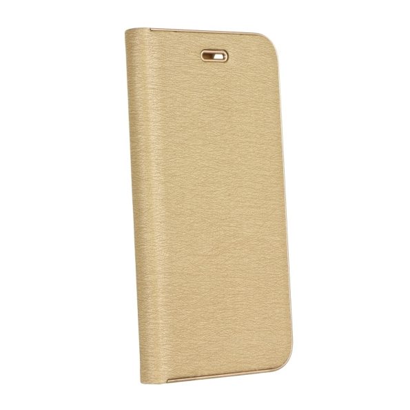 Кожен калъф тефтер / Luna Book Gold / Xiaomi Redmi Note 10 - златен