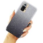 Силиконов гръб с брокат Xiaomi Redmi Note 10 Pro - черен преливащ