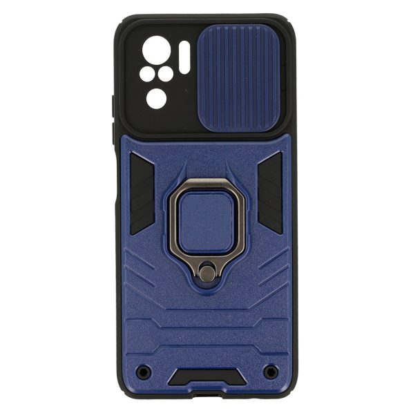 Хибриден калъф гръб Ring Armor Lens Case Xiaomi Redmi Note 10 Pro - син