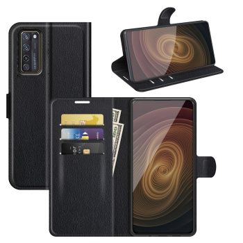 Кожен калъф тефтер тип книга / book type / ZTE Axon 20 - черен