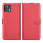 Кожен калъф тефтер /book type/ Motorola Edge 20 Lite - червен