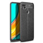 Силиконов калъф гръб Litchi Case Xiaomi Redmi 9C - черен