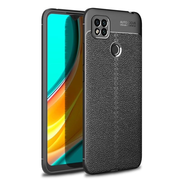 Силиконов калъф гръб Litchi Case Xiaomi Redmi 9C - черен