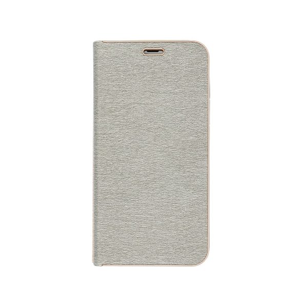 Кожен калъф тефтер / Luna Book Gold / Xiaomi Redmi Note 10 Pro - сив