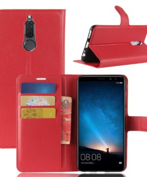 Кожен калъф тефтер / book type / Huawei Mate 10 Lite - червен