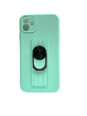 Силиконов калъф гръб Bracket Ring Case iPhone 11 - мента
