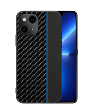 Силиконов калъф гръб Moto Carbon Case iPhone 11 - синя лента