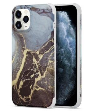 Силиконов калъф гръб IMD Design Marble Pattern iPhone 13 Pro - черно-син