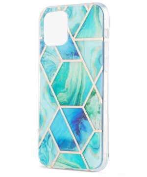 Силиконов калъф гръб Electroplating Marble Pattern iPhone 13 Pro Max - зелен мрамор