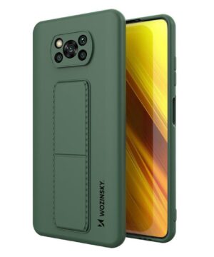 Силиконов калъф гръб Wozinsky Kickstand Case Xiaomi Poco X3 - зелен