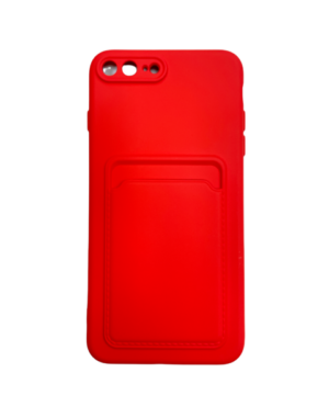 Силиконов калъф гръб Card Case iPhone 7 Plus / iPhone 8 Plus - червен