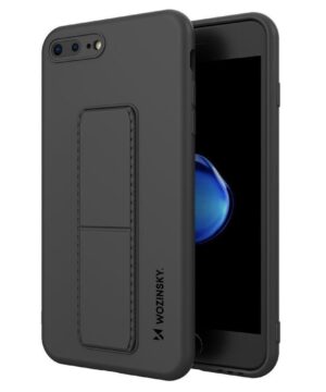 Силиконов калъф гръб Wozinsky Kickstand Case iPhone 7 Plus / iPhone 8 Plus - черен