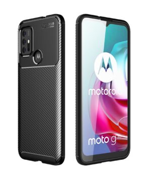 Силиконов калъф гръб Auto Focus Carbon Case Motorola Moto G10 / G30 - черен