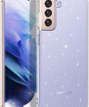 Силиконов калъф гръб Glitter Case Samsung Galaxy S21 FE - прозрачен