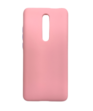Силиконов калъф гръб Solid Silicone Case Xiaomi Mi 9T - розов сини копчета